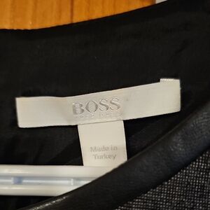 Hugo Boss Charcoal And Pleather Dress